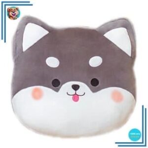 Oreiller en peluche tête de chat pour enfants