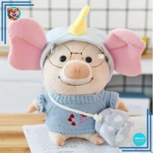 Peluche cochon habillé en éléphant
