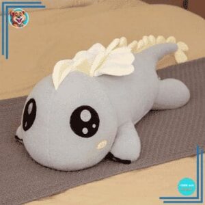 Peluche dinosaure gris géant
