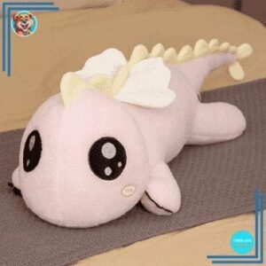 Peluche dinosaure rose géant
