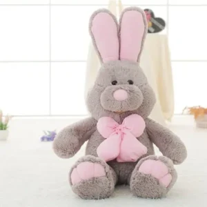 Peluche lapin gris géante