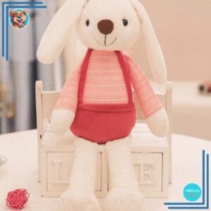 Peluche lapin tenue rose