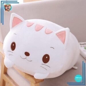 Peluche oreiller chat blanc