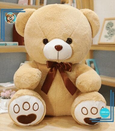 Ours En Peluche Coussin – Tête Petite, Corps Musclé, Détachable, 45 Cm, Brun
