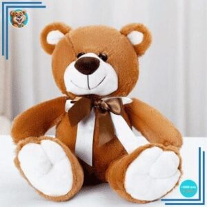 Peluche ours brun noeud