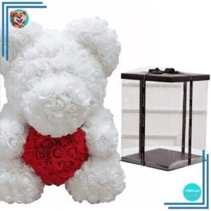 Peluche ours roses blanches coffret collector