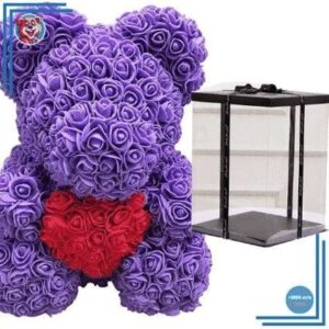 Peluche ours roses violettes coffret collector