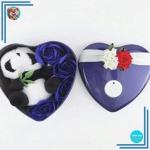 Peluche panda coffret bleu Saint Valentin
