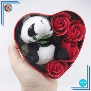 Peluche panda coffret rouge Saint Valentin