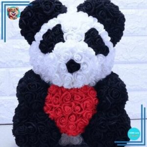 Peluche panda rose rouge