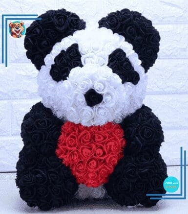 Peluche panda rose rouge