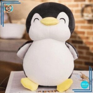 Peluche pingouin noir souriant