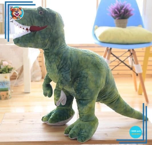 Peluche tyrannosaure vert féroce