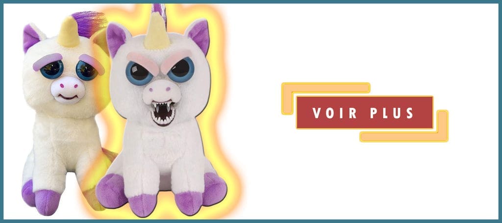 peluche licorne qui fait peur